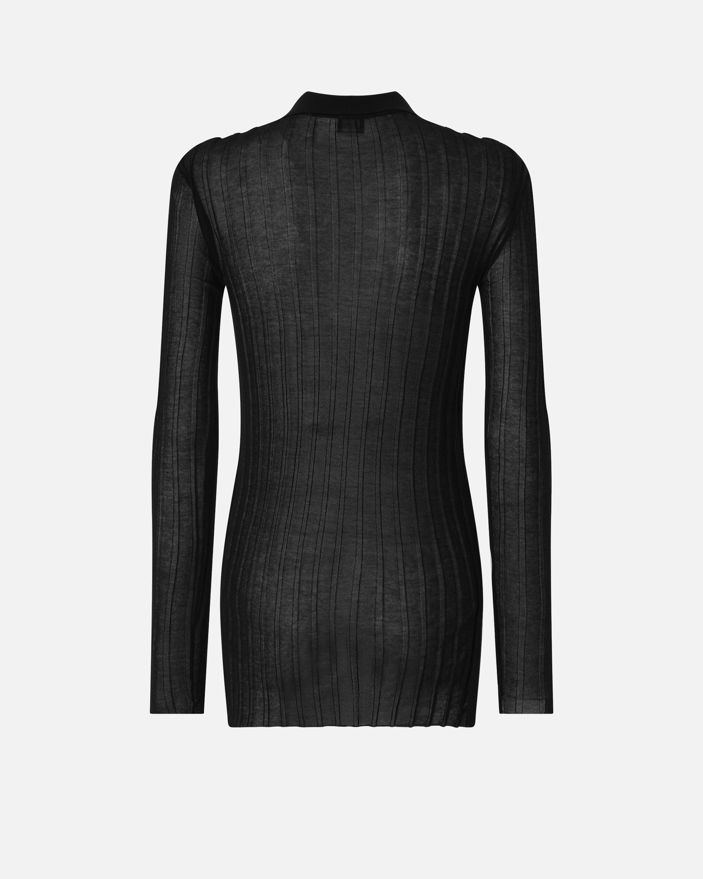 RIBBED LONG-SLEEVED POLO SHIRT - 2