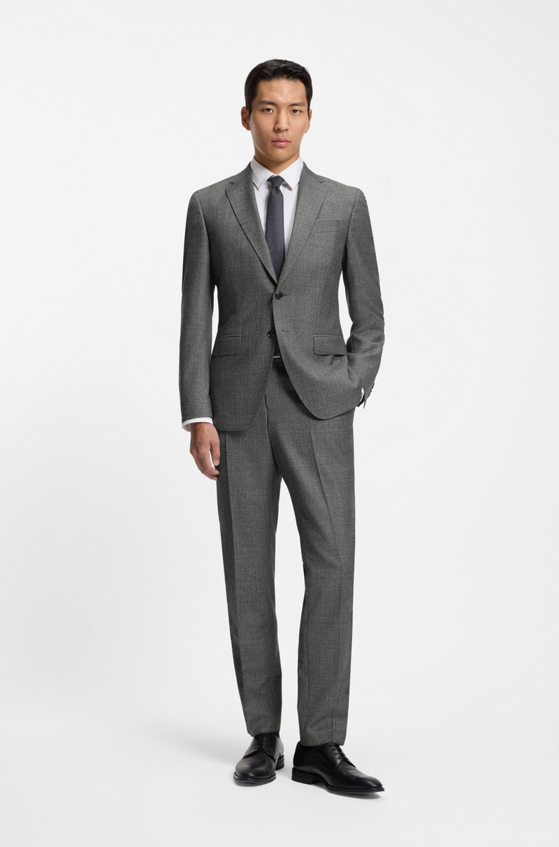 BOSS SLIM-FIT SUIT IN MICRO-PATTERNED VIRGIN WOOL outlook