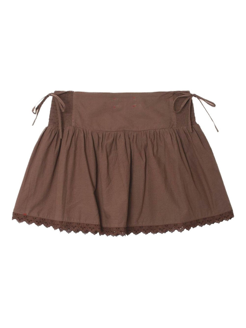 Paloma lace-trimmed smocked skirt 1