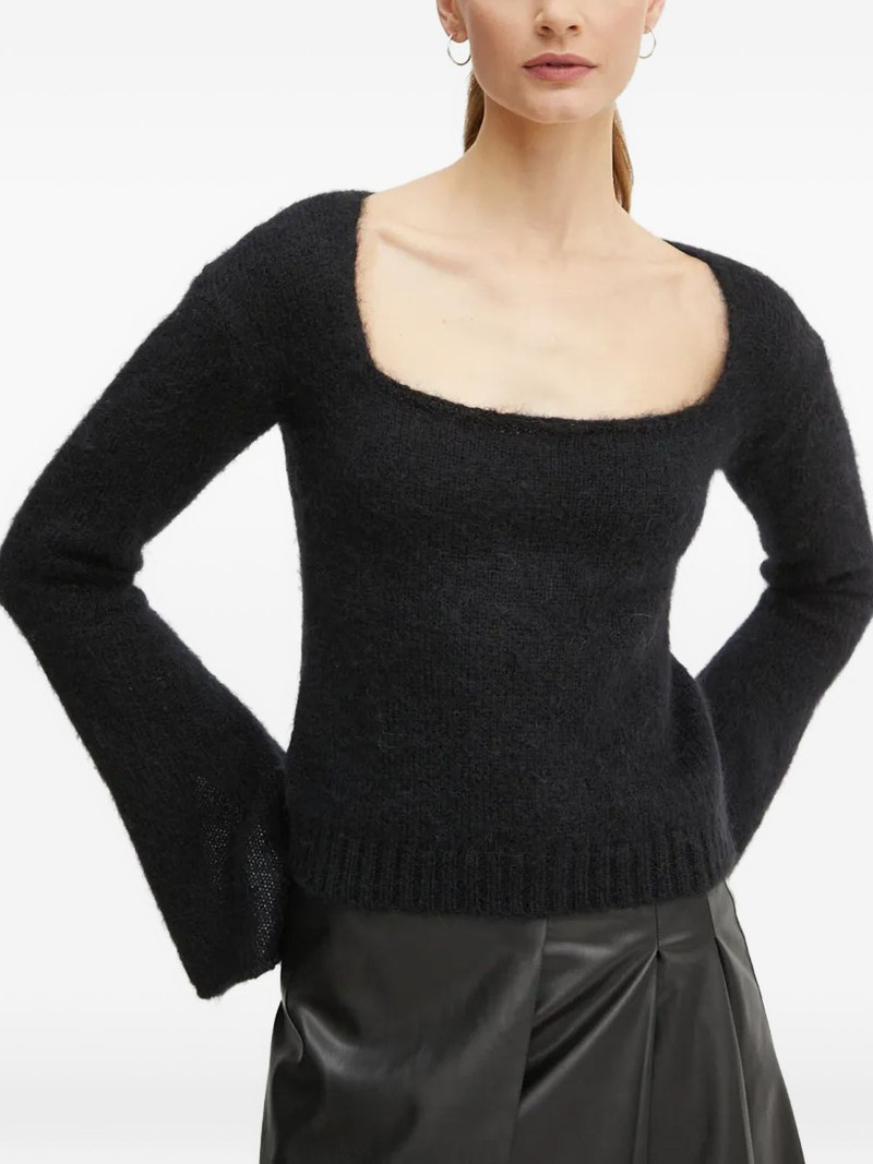 square-neck flared-sleeves sweater 1