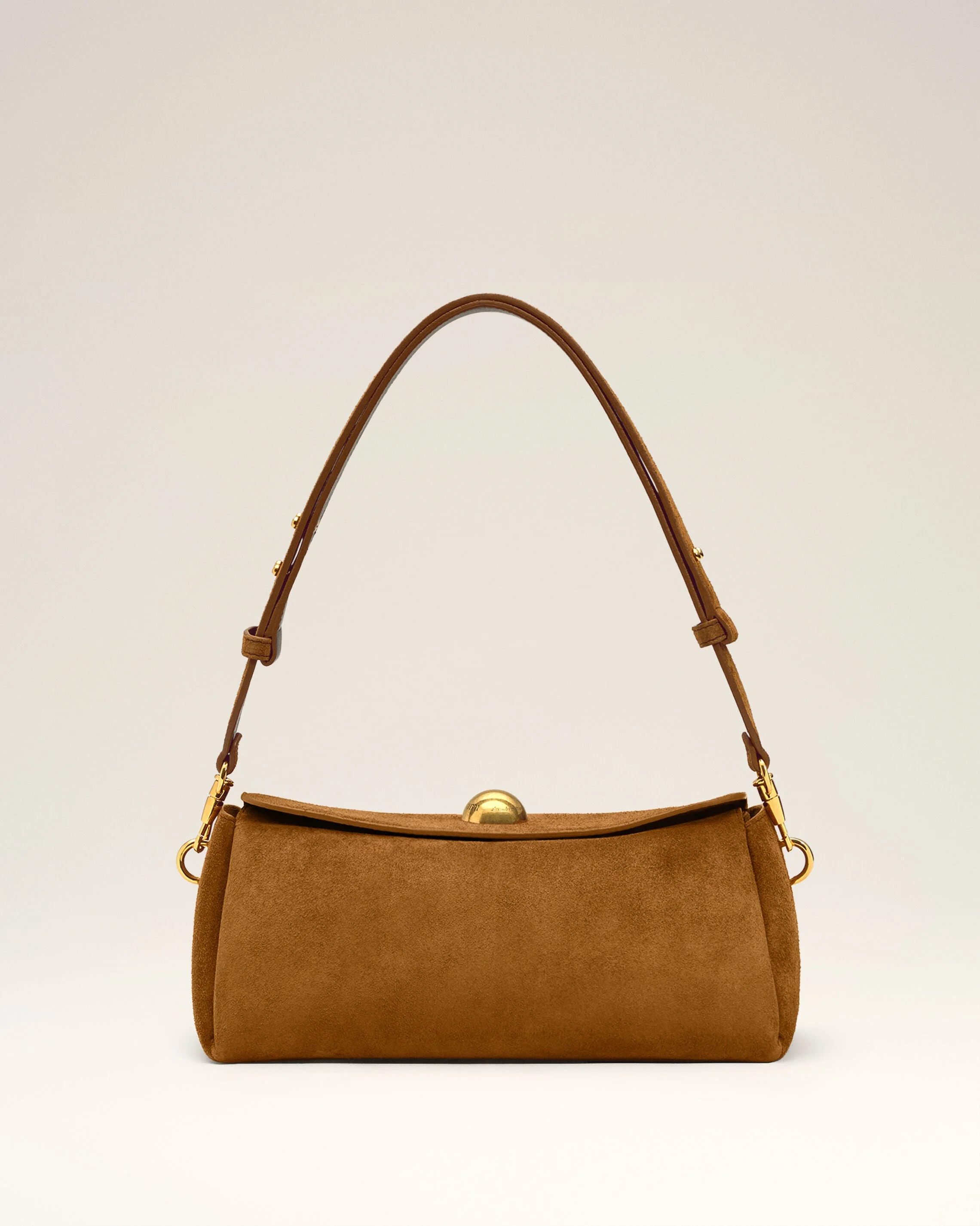 BROWN SUEDE LEATHER CARROUSEL BAG - 1