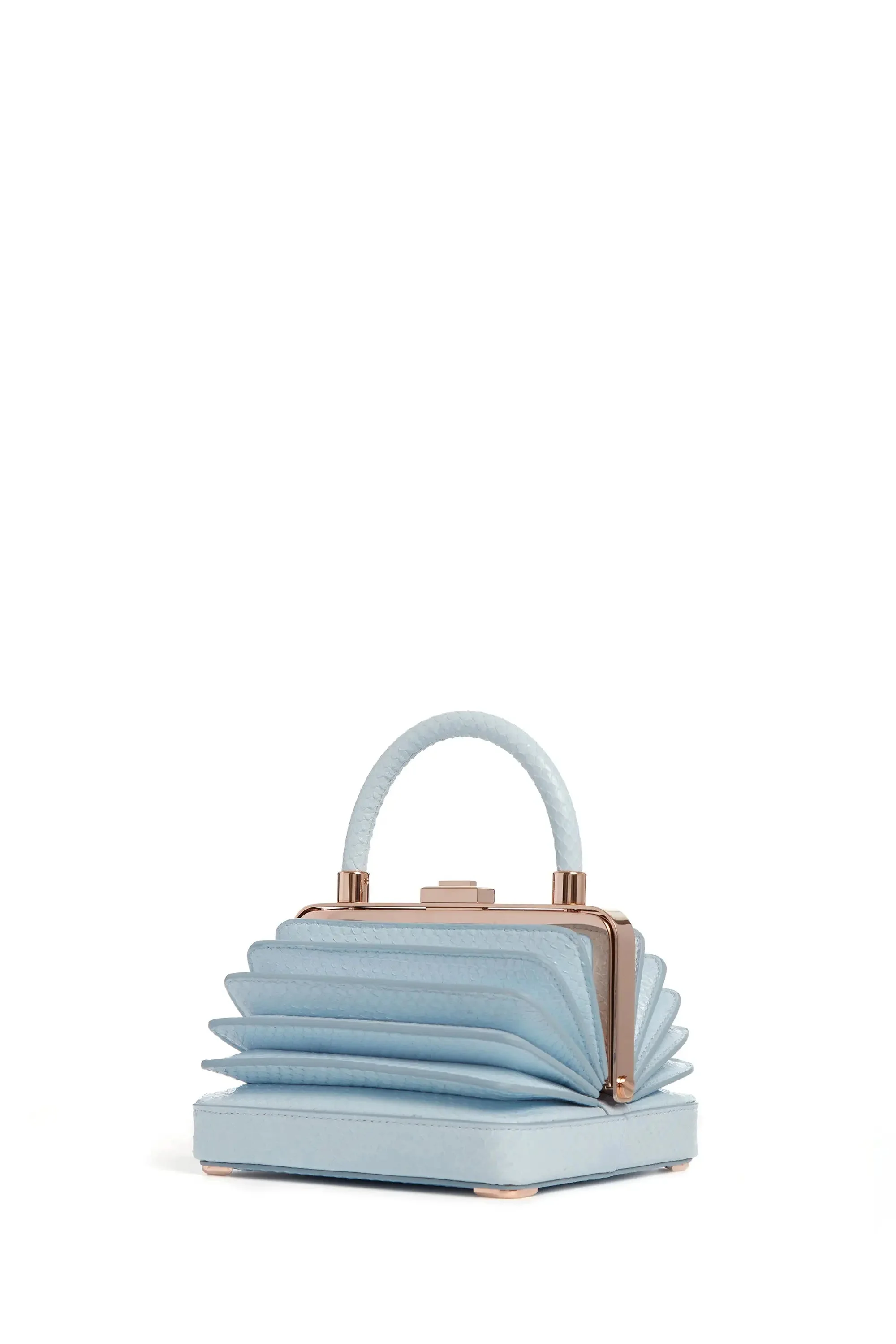 Small Diana Bag in Light Blue Snakeskin - 1