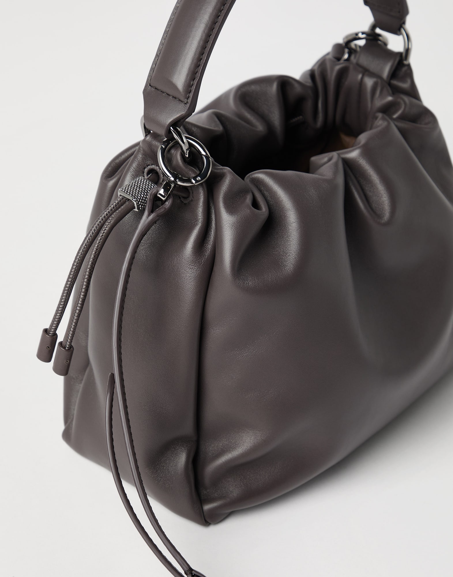 Mellow small bucket bag in soft leather with monili - 3