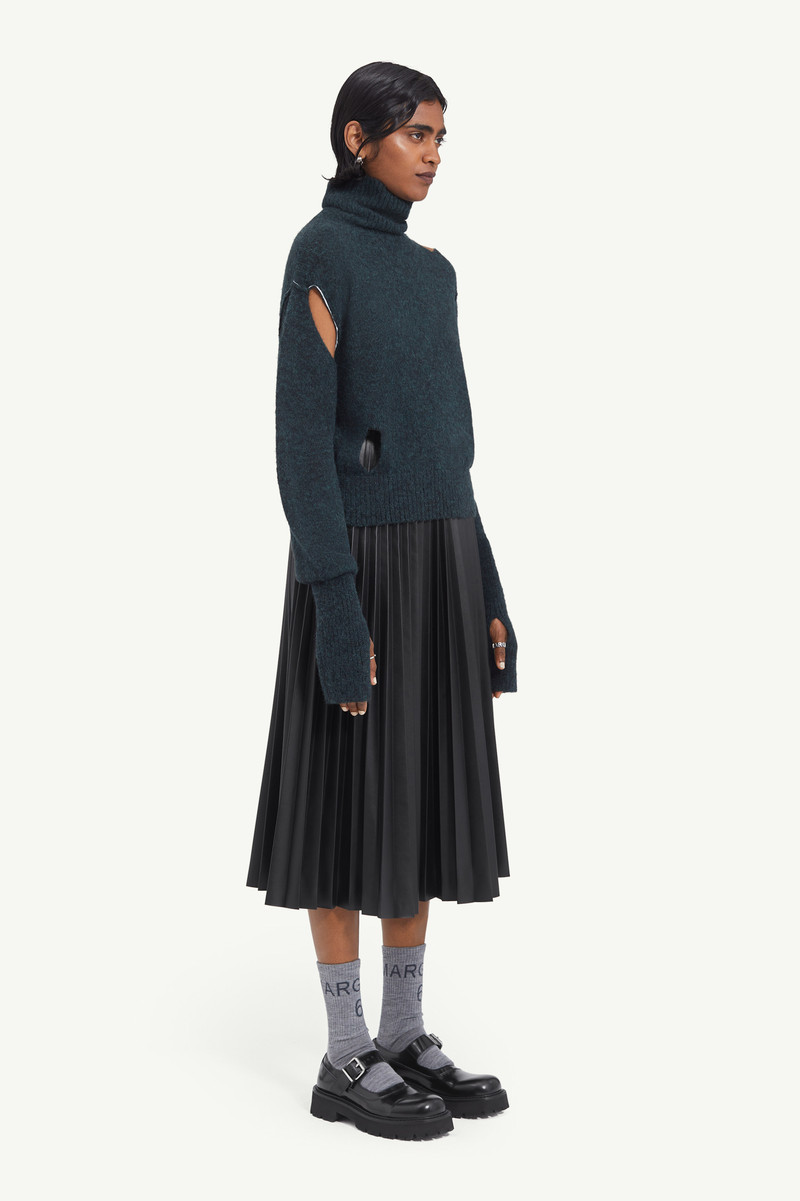 Distressed high collar jumper 3