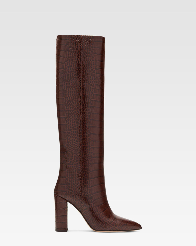 Croc-effect leather boot 1