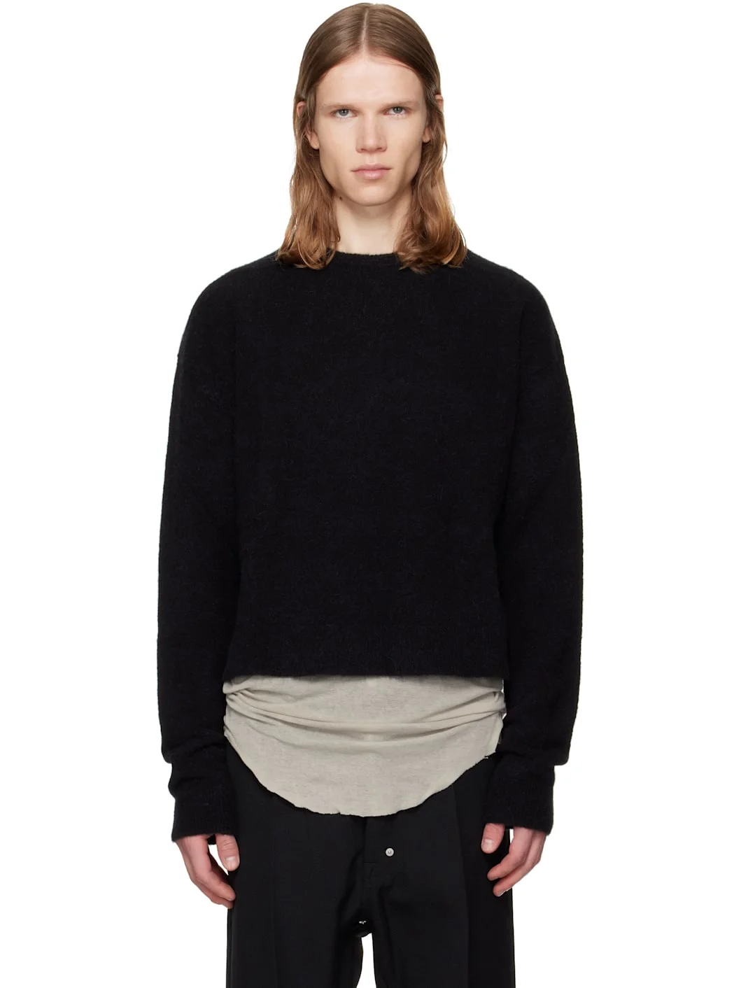 Black Tower Round Neck Sweater - 1