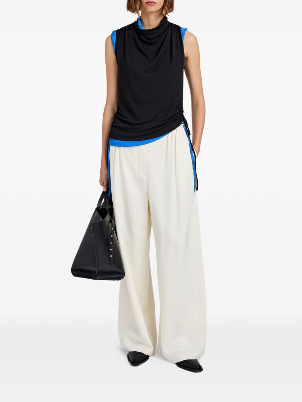 Elna cowl-neck drawstring top - 2