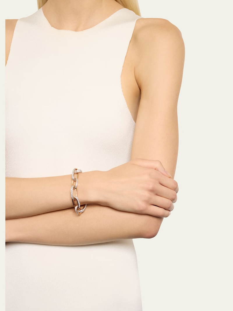 Pomellato Iconica 18K Rose Gold Diamond Full Pave Slim Link Bracelet outlook