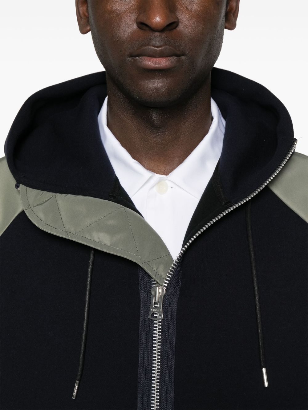 panelled hoodie - 5