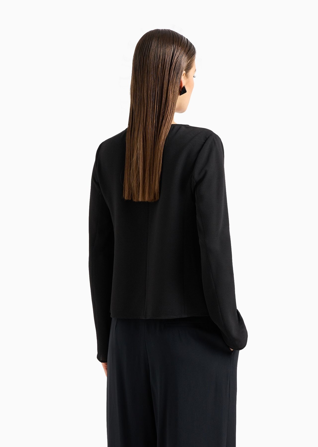 Armure crêpe ruffle jacket with wrap closure - 3
