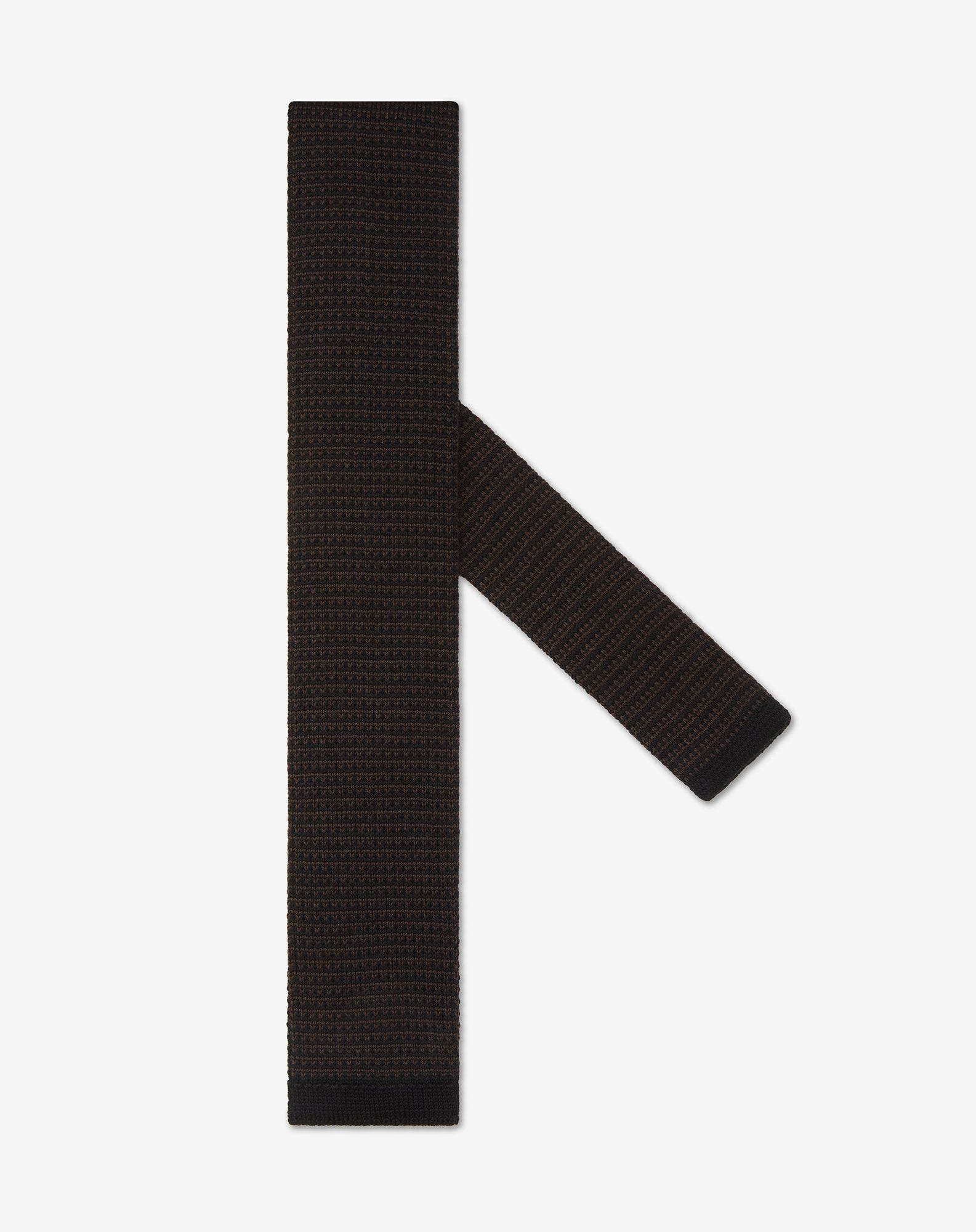 Brown and black knit tie - 1