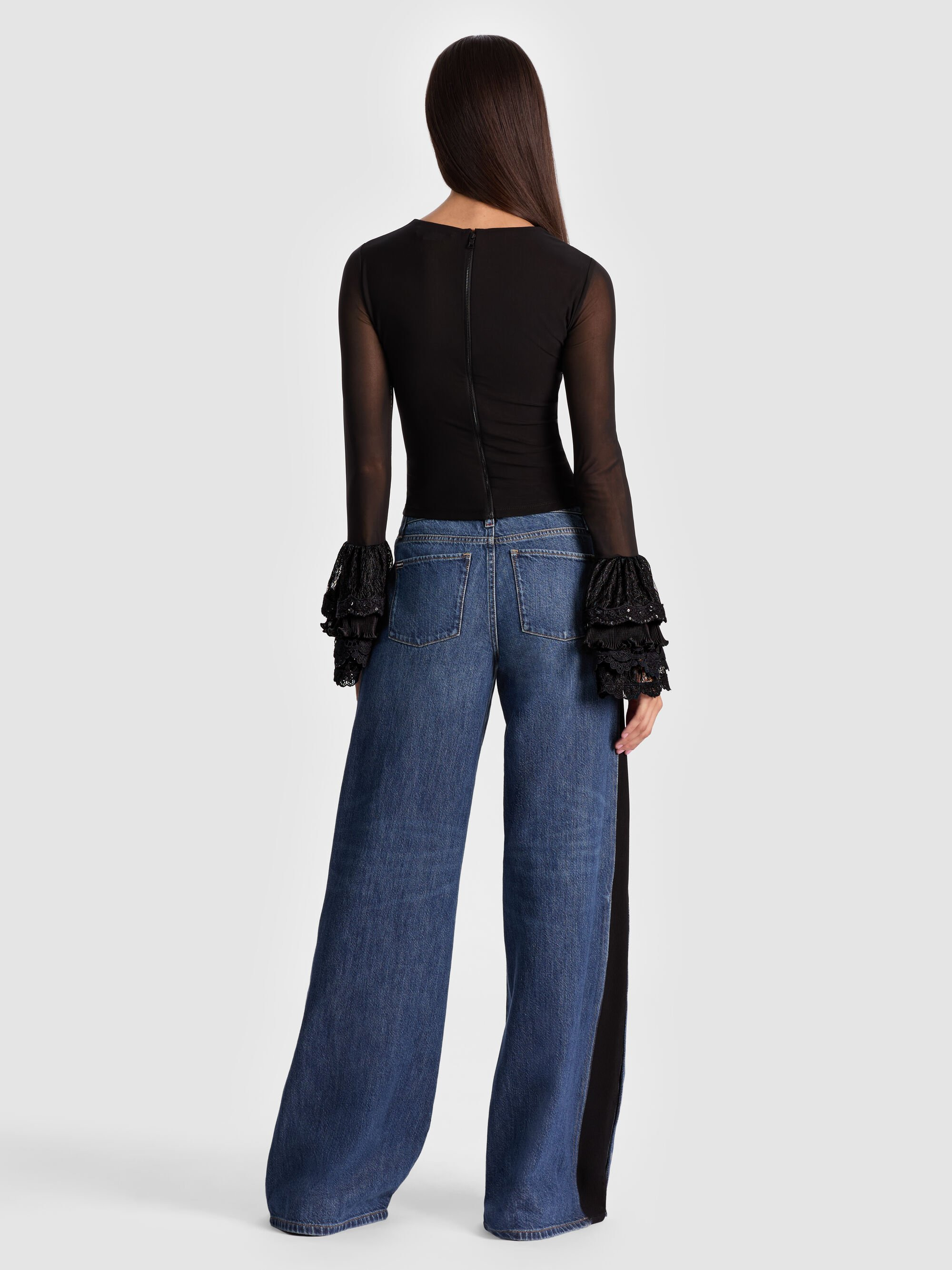 DELAINA TOP WITH RUFFLE CUFF - 4