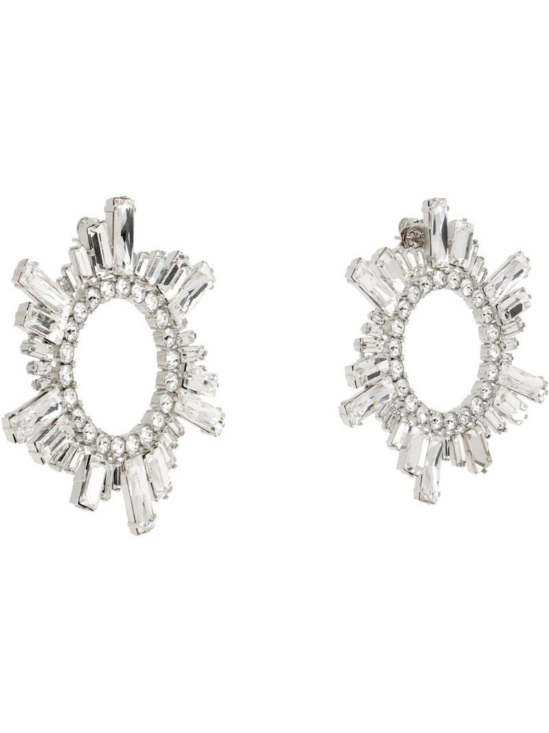 Amina Muaddi Silver Begum Earrings outlook