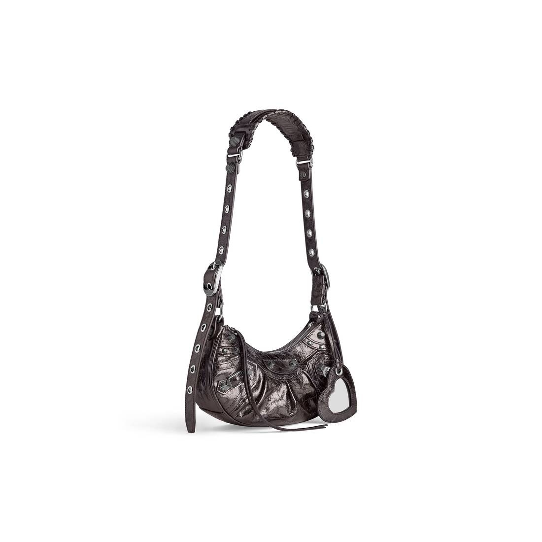 Women's Le Cagole Xs Shoulder Bag Metallized in Grey - 2