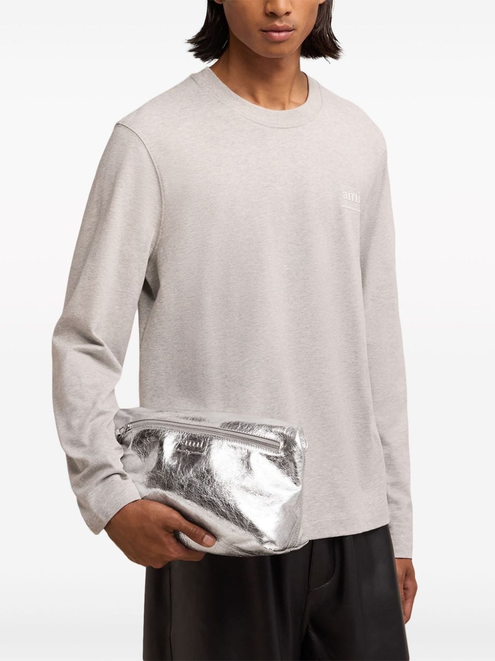 metallic folded shoulder bag - 2
