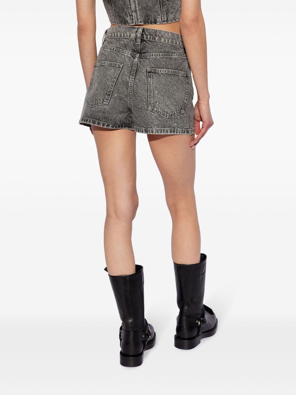 acid-wash denim shorts - 4