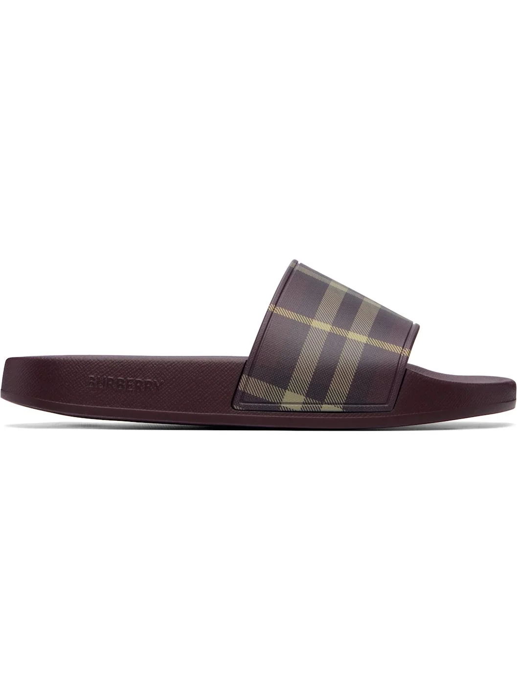 Burgundy Check Slides - 1