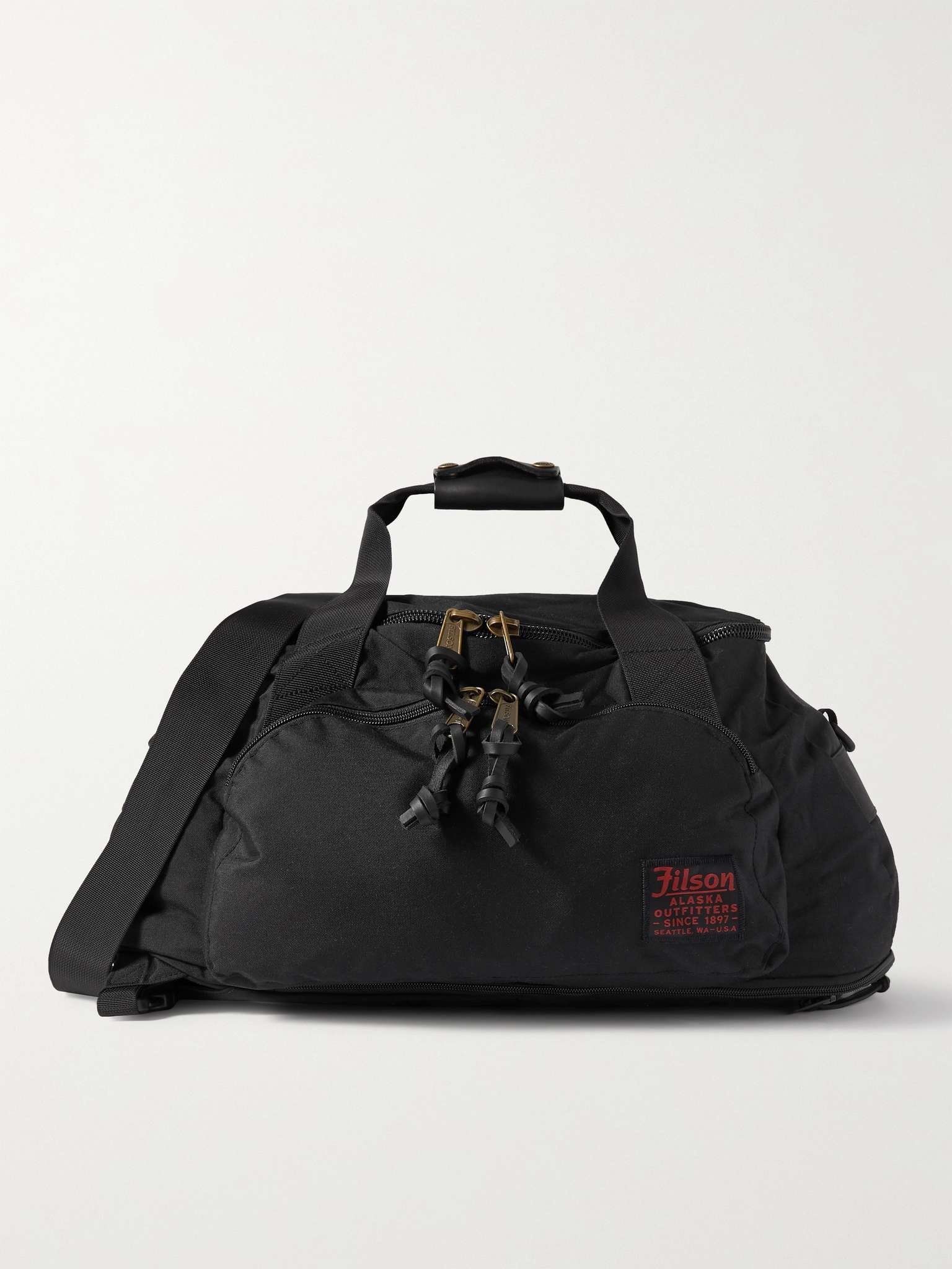 Leather-Trimmed Nylon Duffle Bag - 1