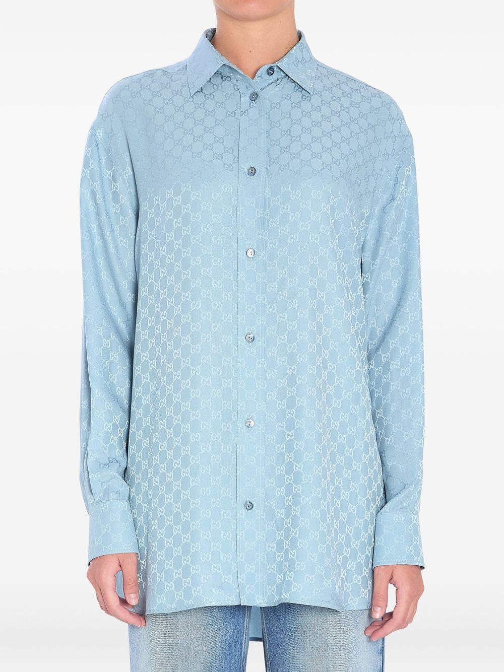 GG monogram silk shirt - 1