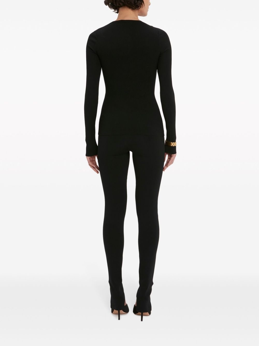 cut-out ribbed-knit top - 4