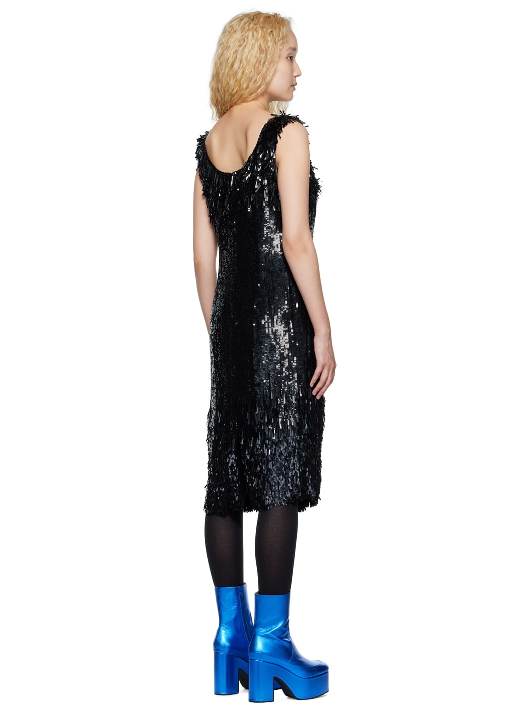 Black Damaras Midi Dress - 3