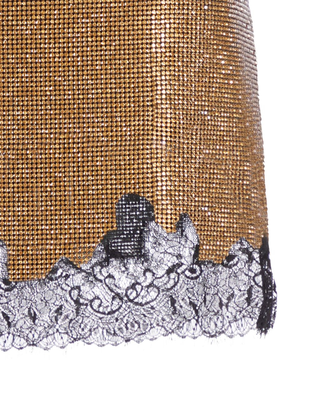 crystal-embellished lace-trimmed mini skirt - 2