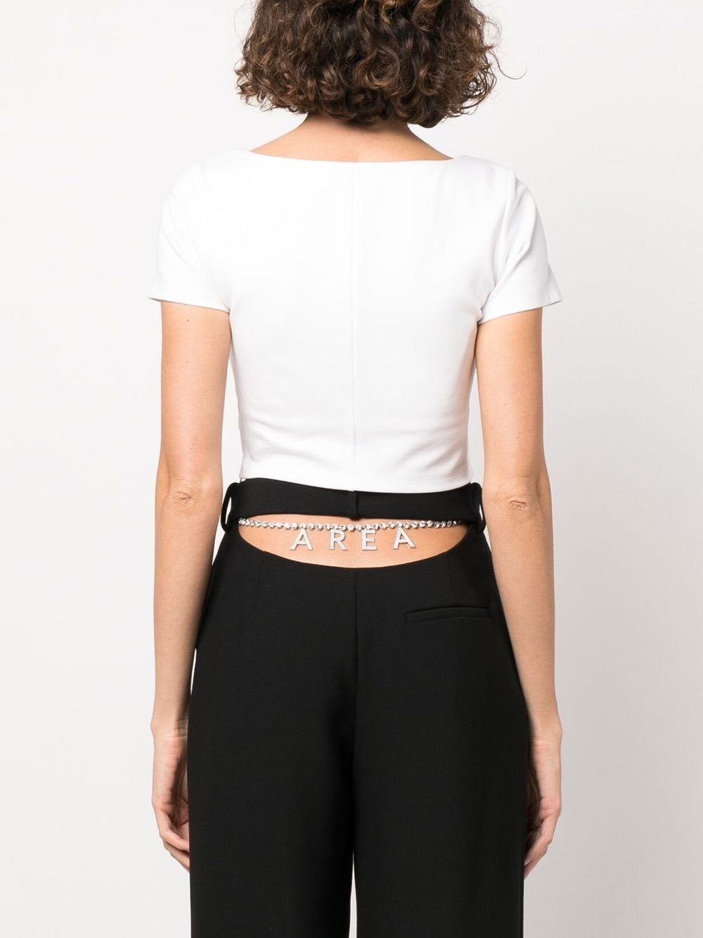 crystal-embellished cropped T-shirt - 4