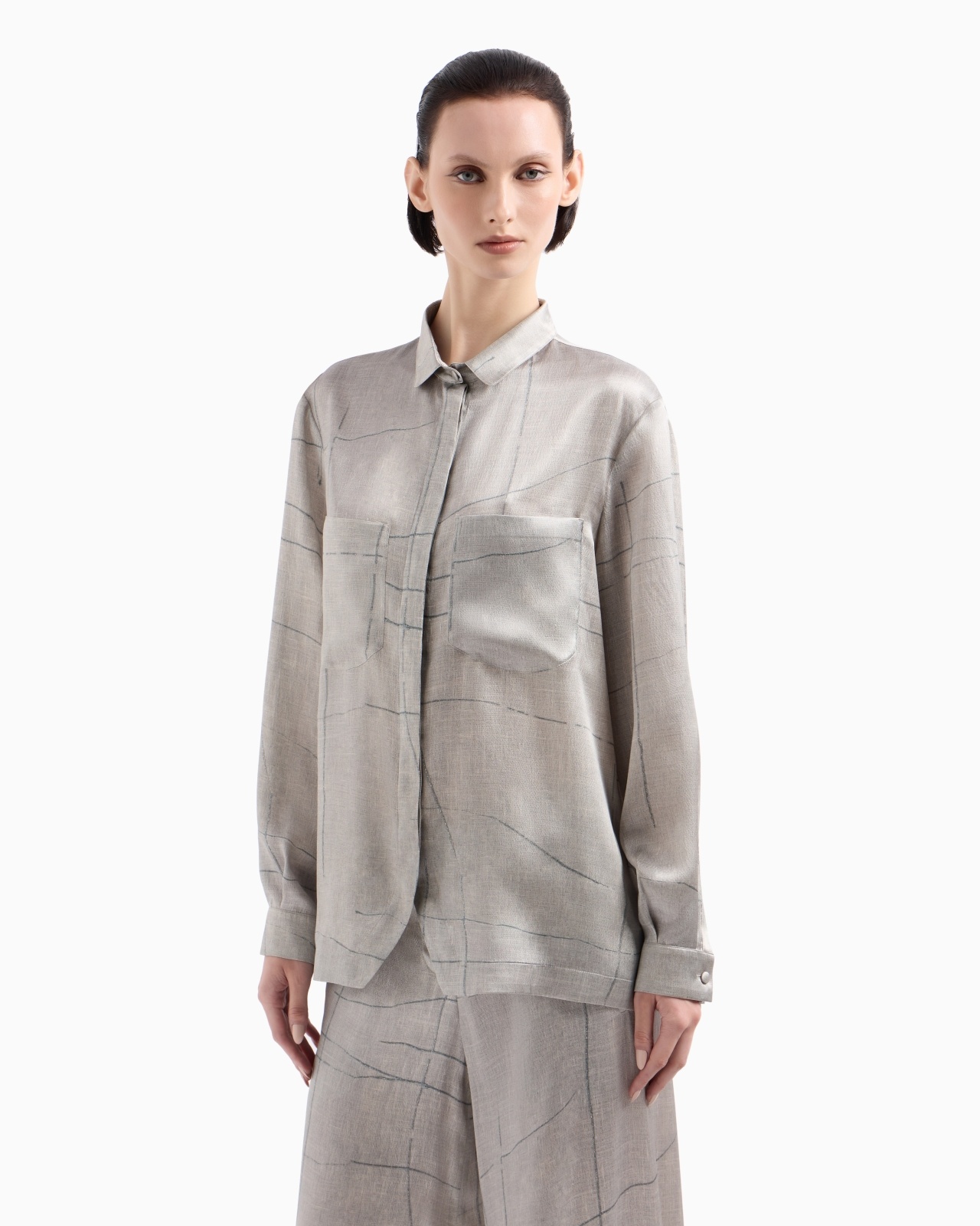 SHIRT IN PRINTED SILK SATIN - 2