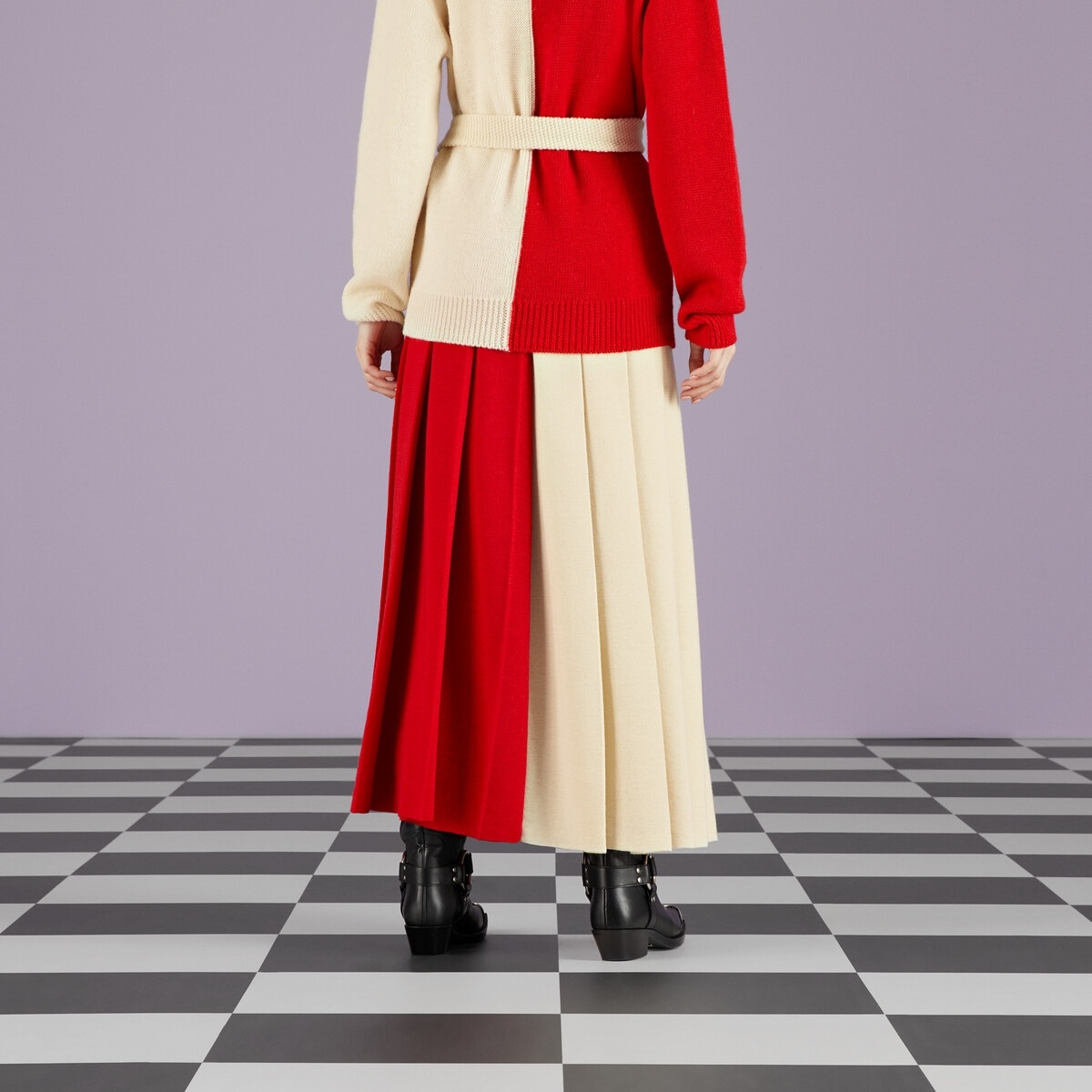 Fine wool bicolor skirt - 7