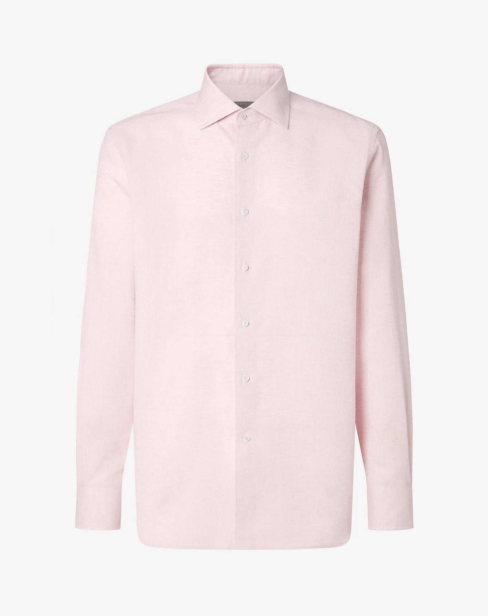 Pink chambray linen shirt - 1