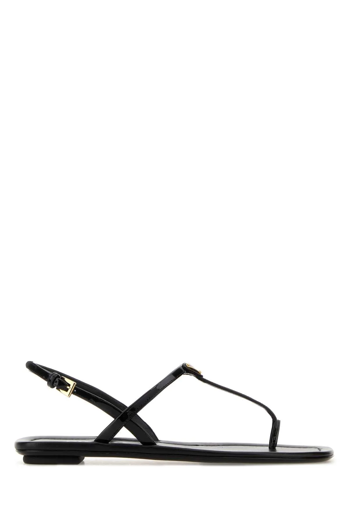 Prada Women Black Leather Thong Sandals - 1