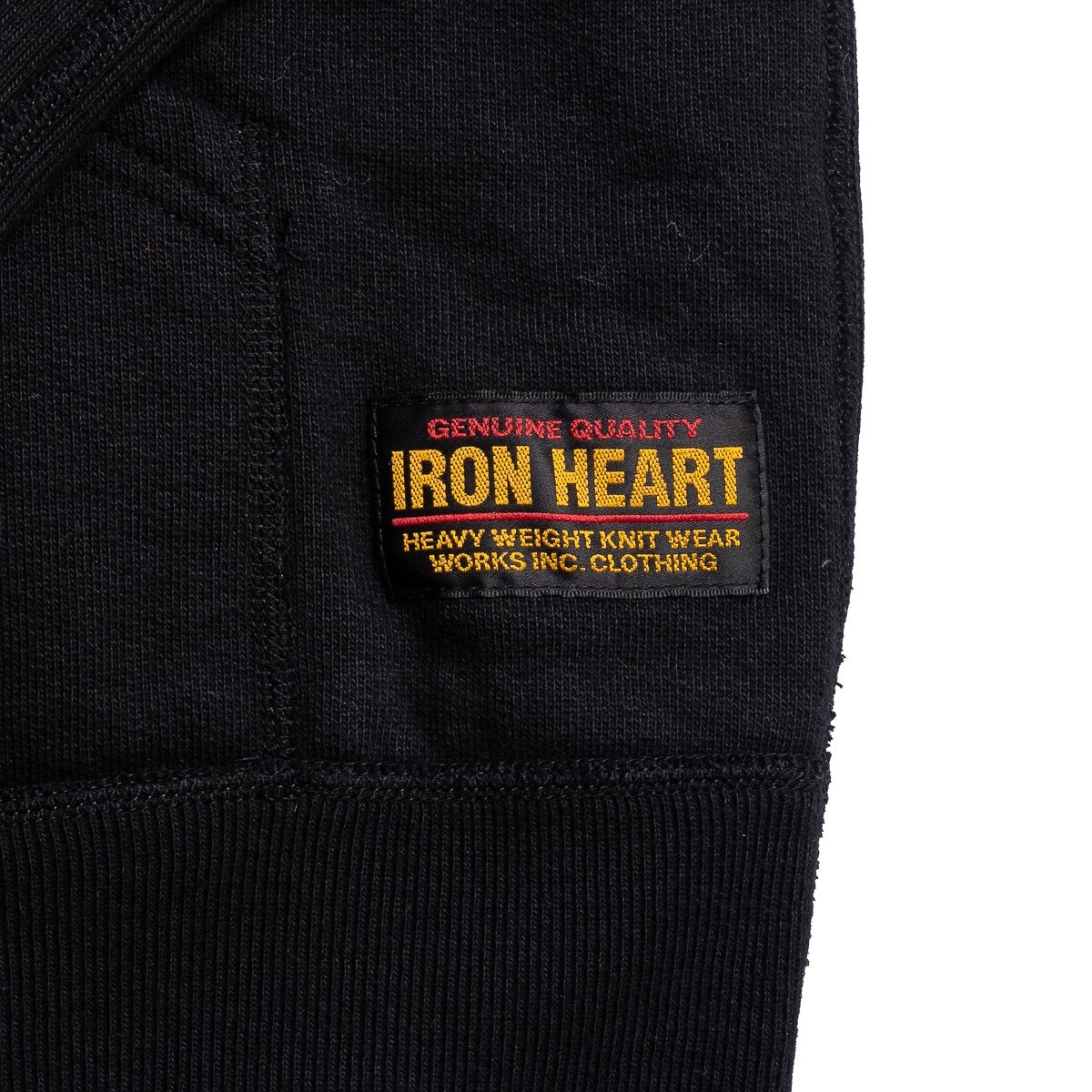 IHSW-58-BLK Printed 14oz Ultra Heavyweight Loopwheel Cotton Zippered Hoodie - Black - 10