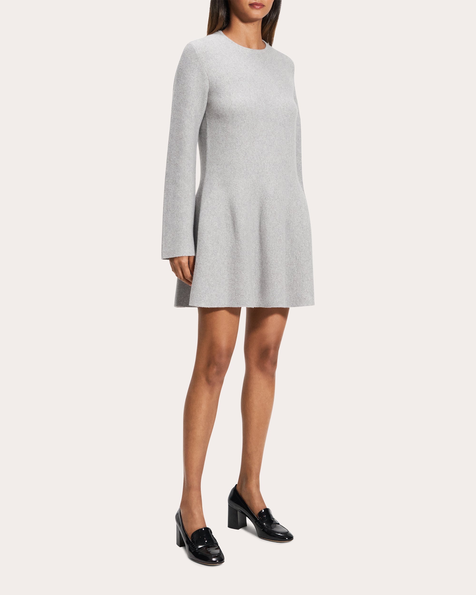 Wool Cashmere Flounced Mini Sweater Dress - 5