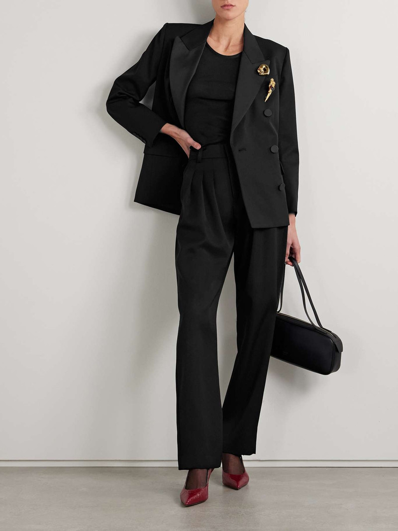 Isabel Marant Casile pleated wool-twill tapered pants outlook