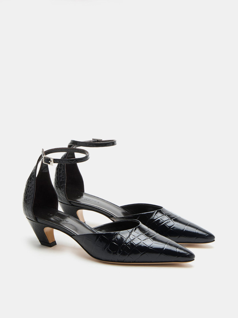 LE MONDE BÉRYL Victoria Kitten / Coco Black Leather Croc Effect outlook