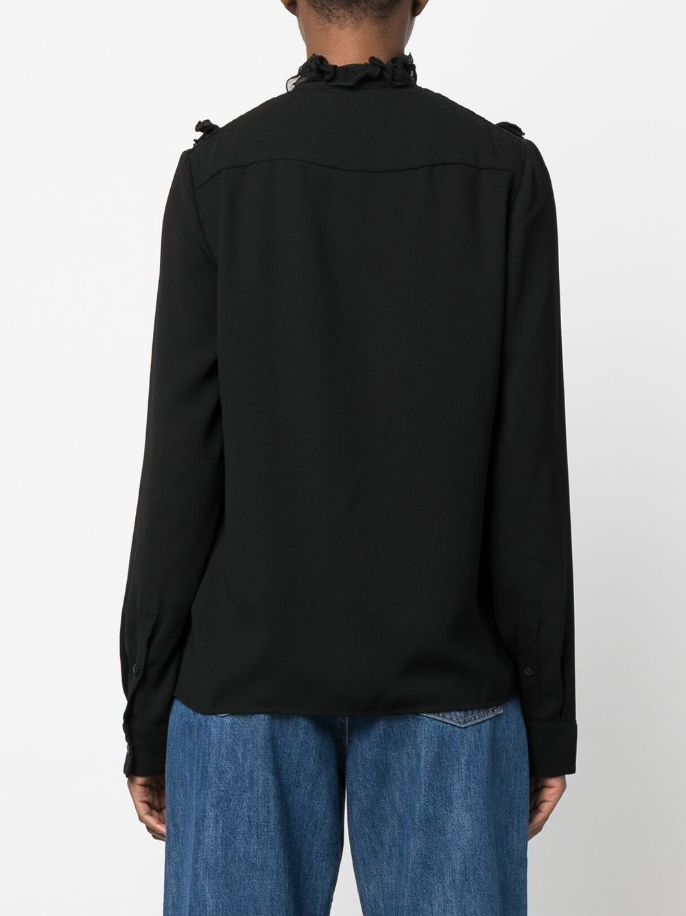 ruffled long-sleeved blouse - 4