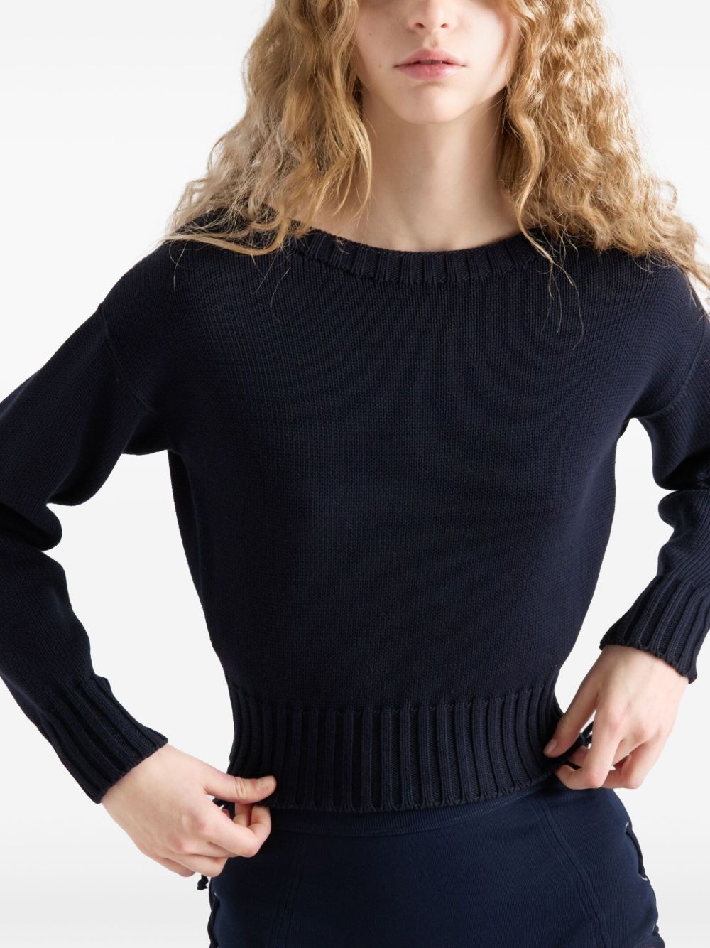 cotton boat-neck sweater - 4