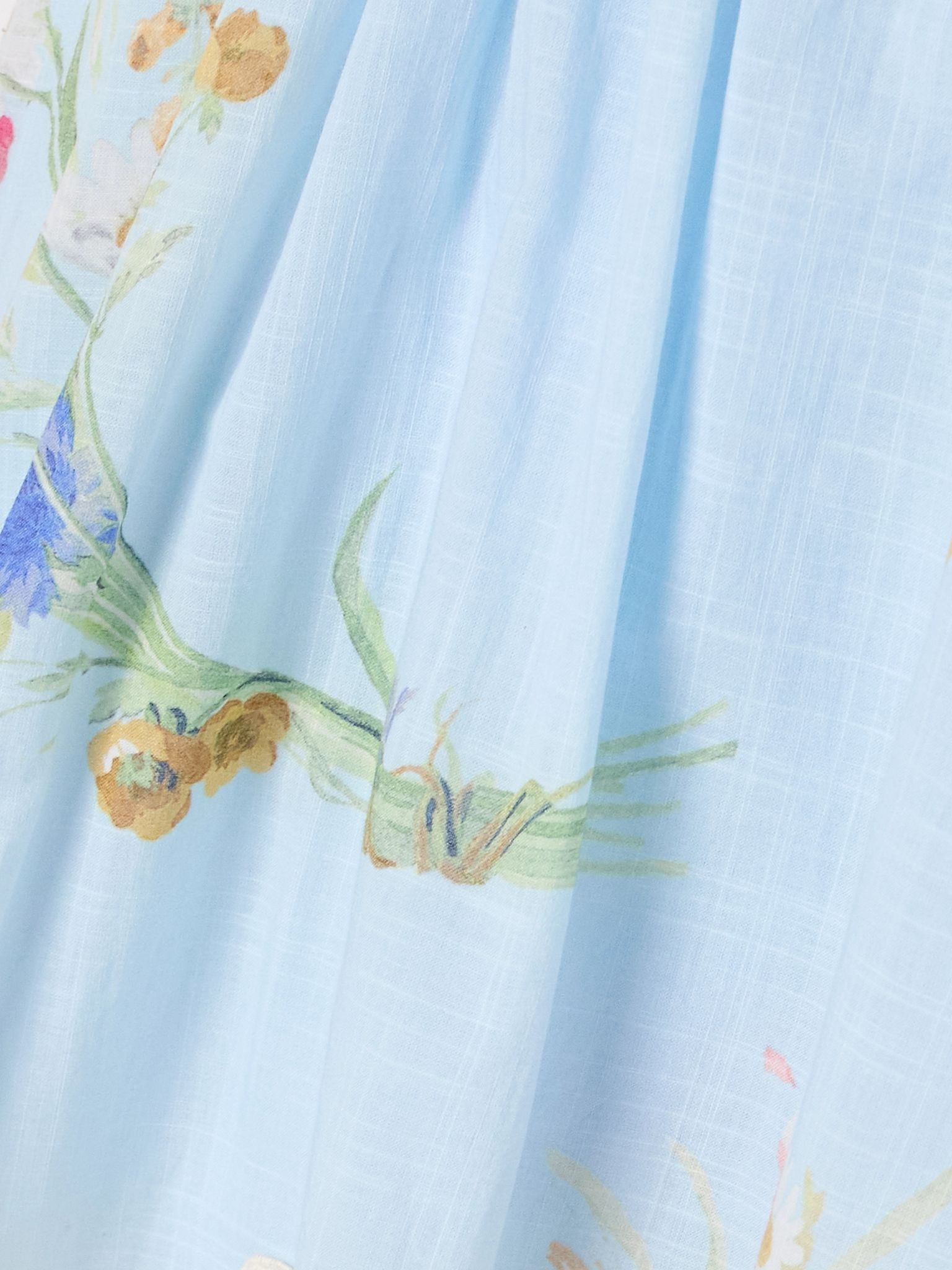 Lucky lace-trimmed pleated floral-print cotton-voile shorts Blue - 4