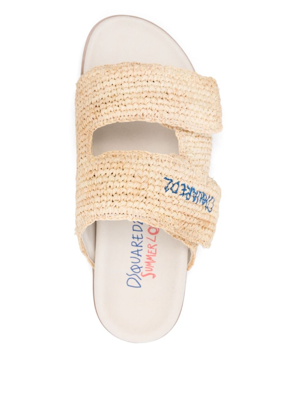 logo-embroidered slides - 4