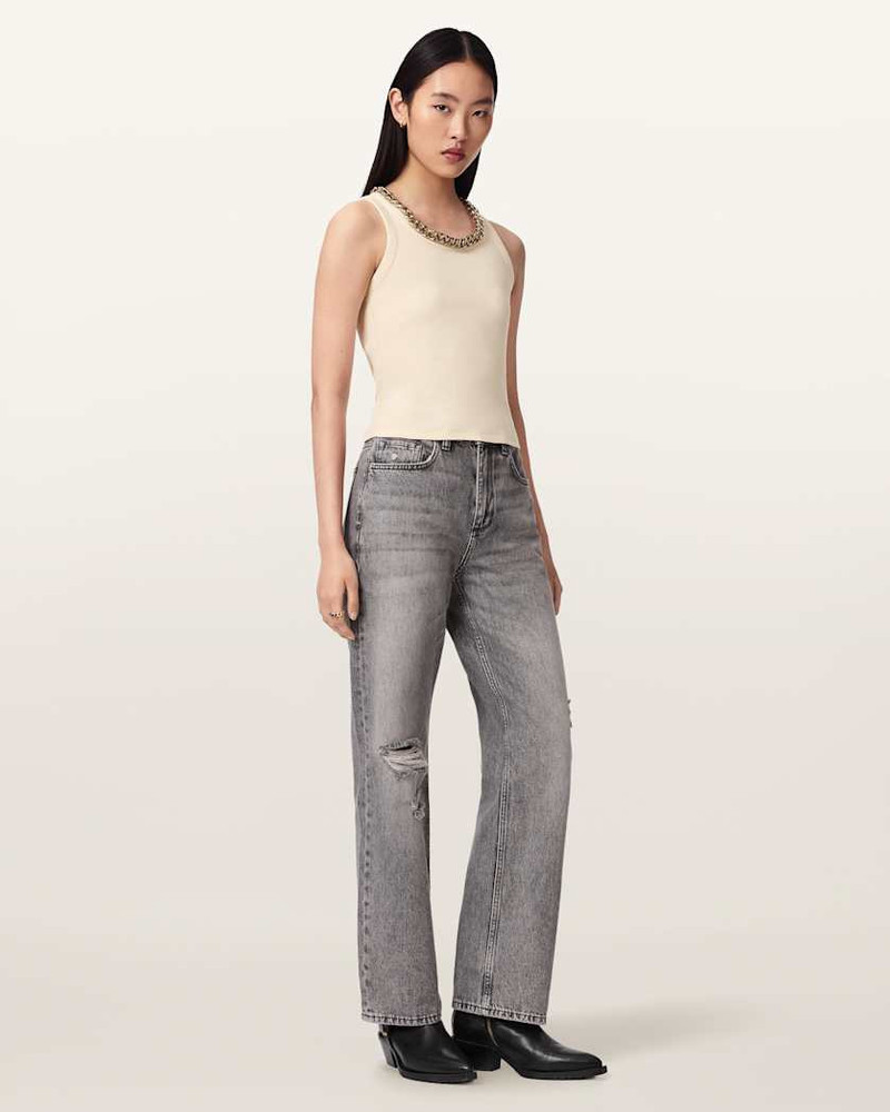 ALLSAINTS LUCY SLEEVELESS SLIM FIT RIBBED TANK TOP outlook