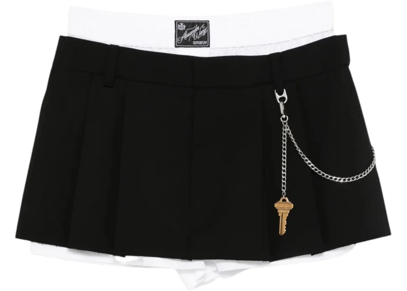 Alexander Wang Chain Pre-Styled Pleated Short Black/White - 1