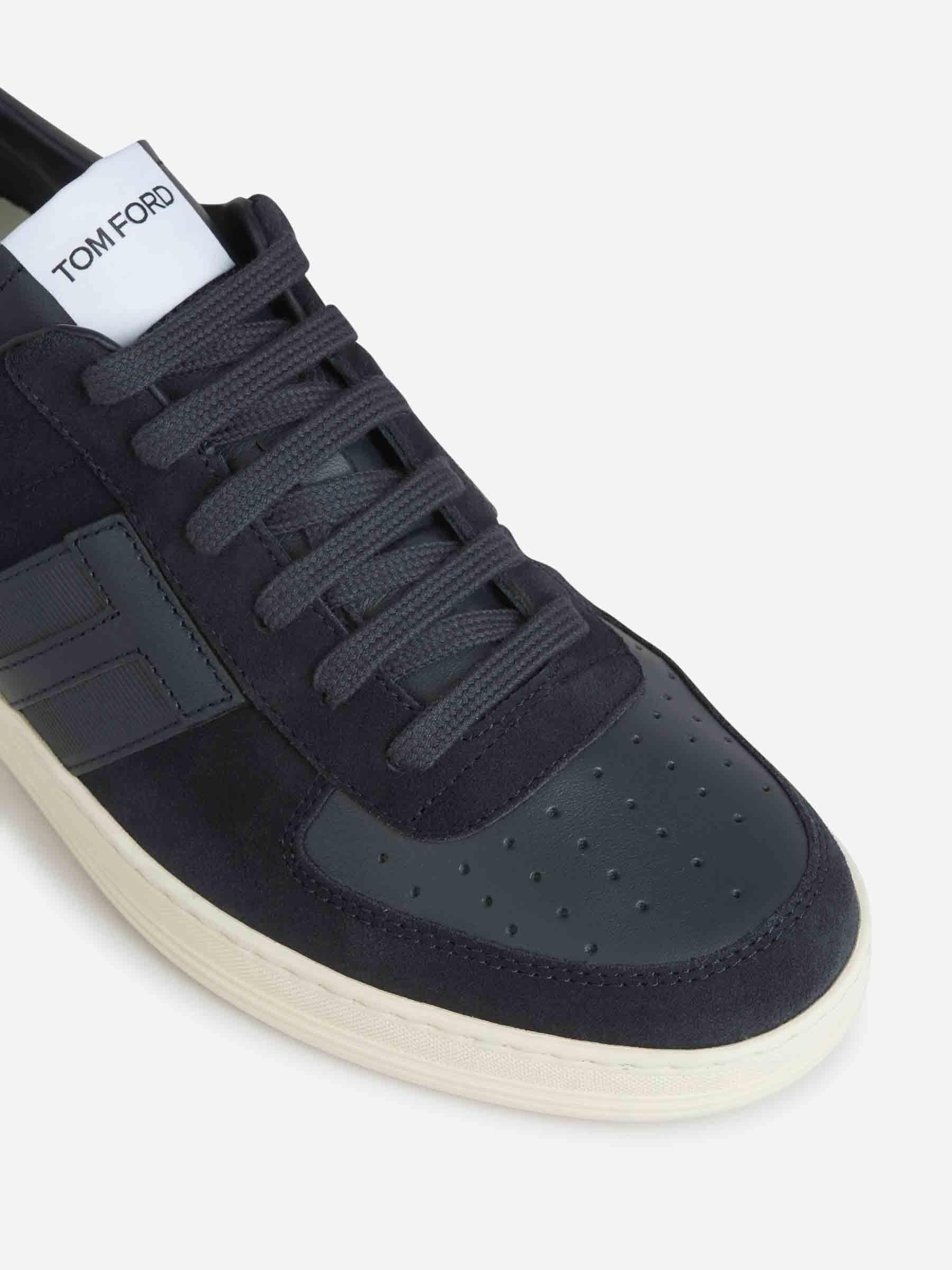 【関税込み】tom ford Logo leather sneakers TOM FORD perforated-logo Leather Sneakers | Neutrals | FARFETCH
