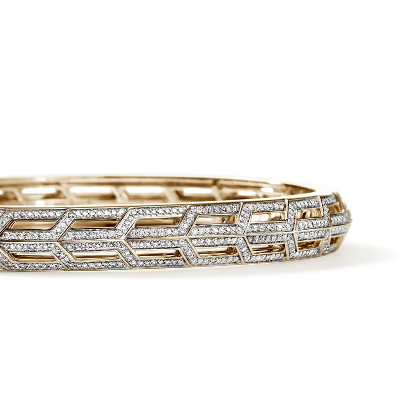 JOHN HARDY Icon 50 Hinged Bangle, Gold, Diamonds outlook