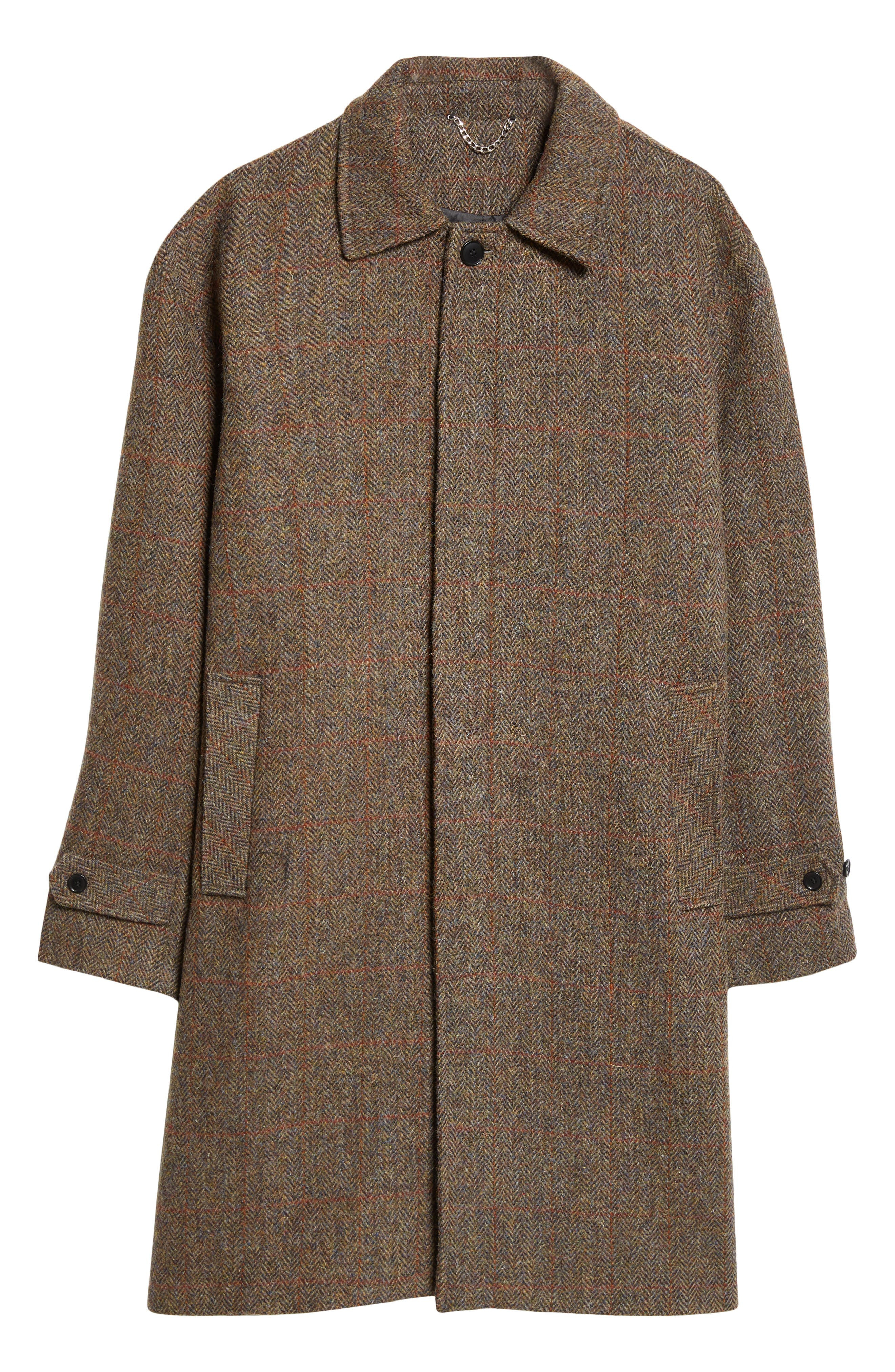 PALMES Cedric Wool Herringbone Topcoat in Brown Herringbone at Nordstrom - 7
