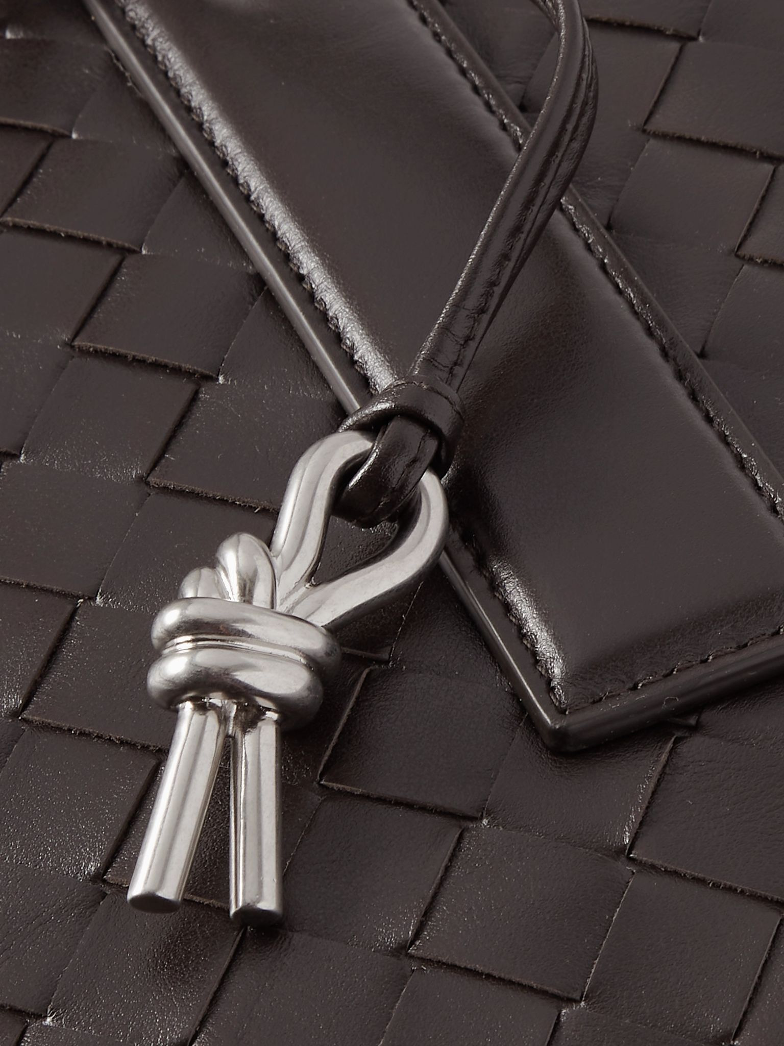 Getaway Intrecciato Leather Briefcase Brown - 4