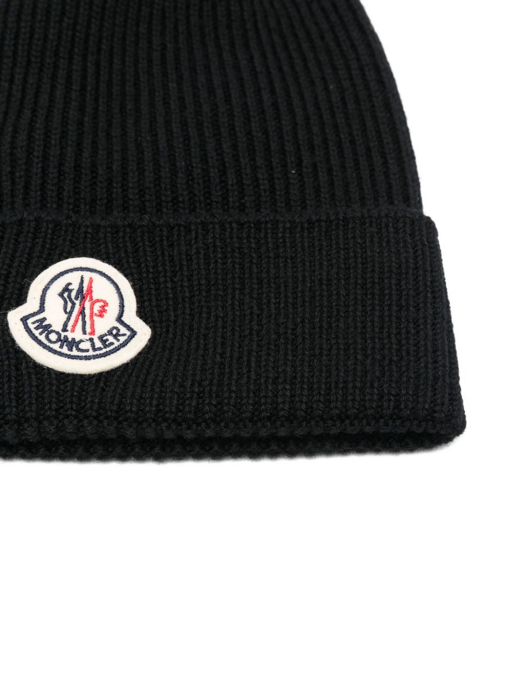ribbed logo-patch beanie hat - 3