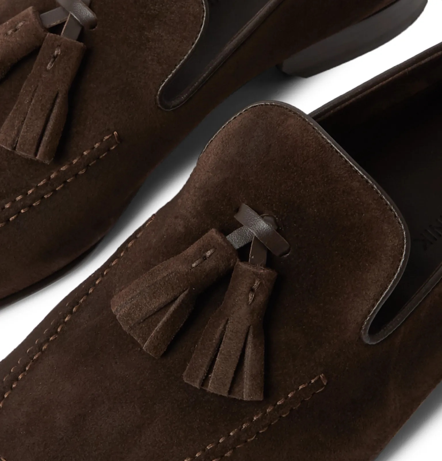 Chester Leather-Trimmed Suede Tasselled Loafers - 12