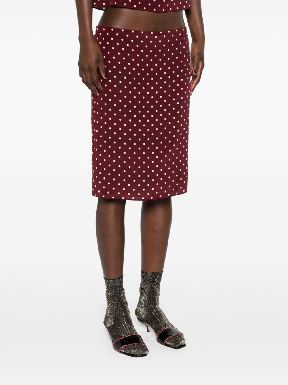 polka dot silk miniskirt - 3