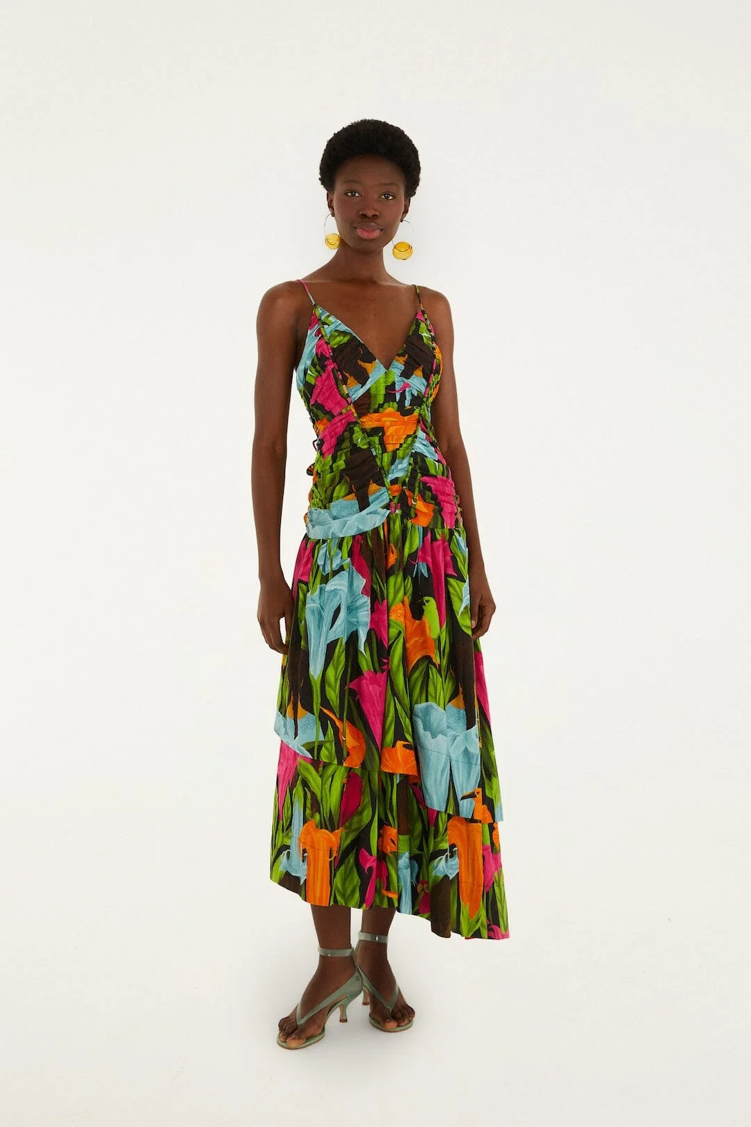 Black Mujeres Y Flores Lenzing Ecovero Euroflax Midi Dress - 1