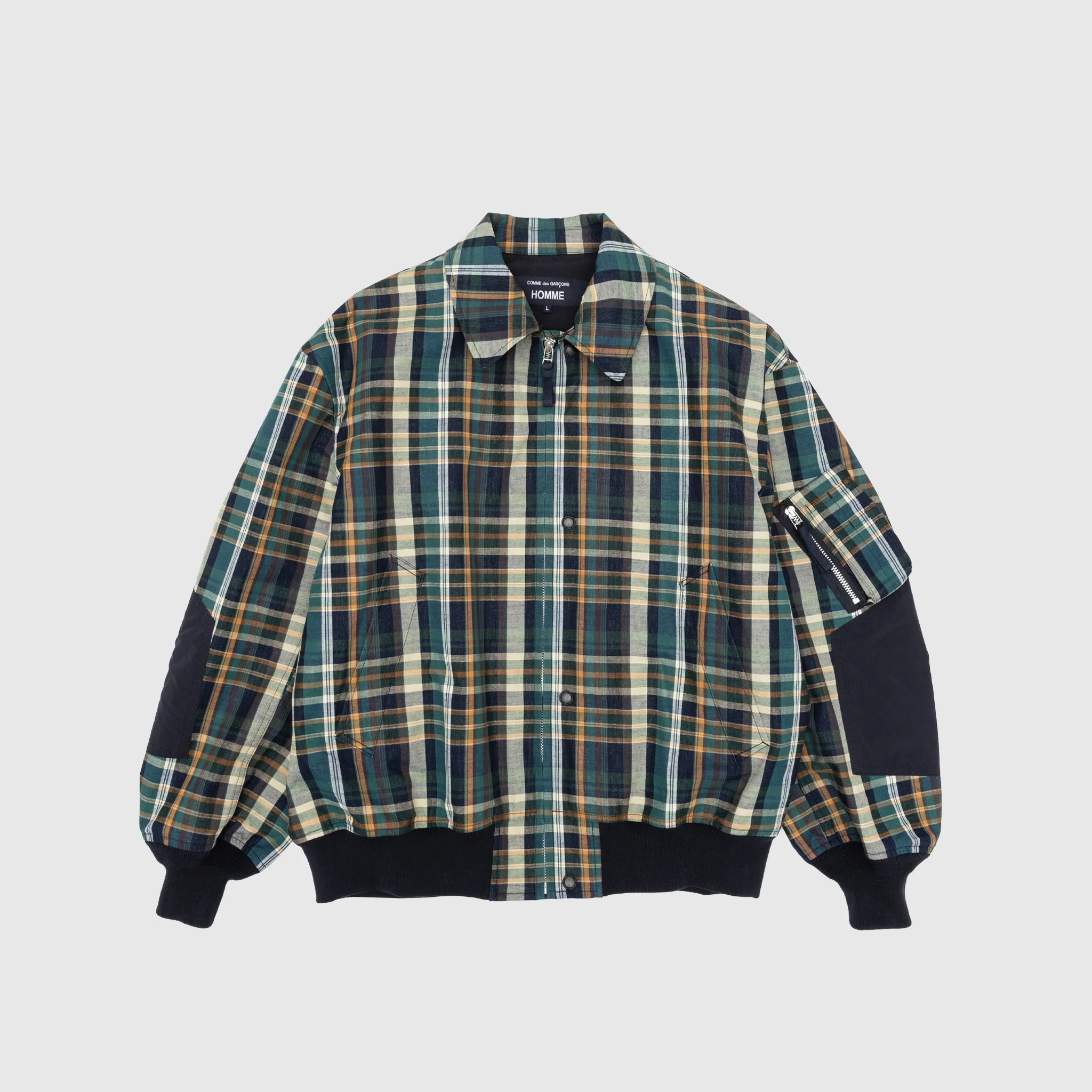 COTTON LINEN CHECK TRIPLE LAYER JACKET - 1